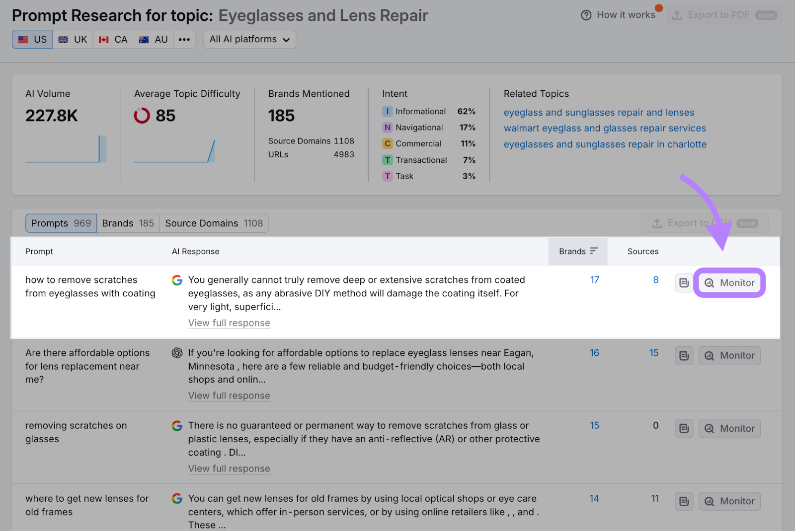 send prompts to prompt tracking
