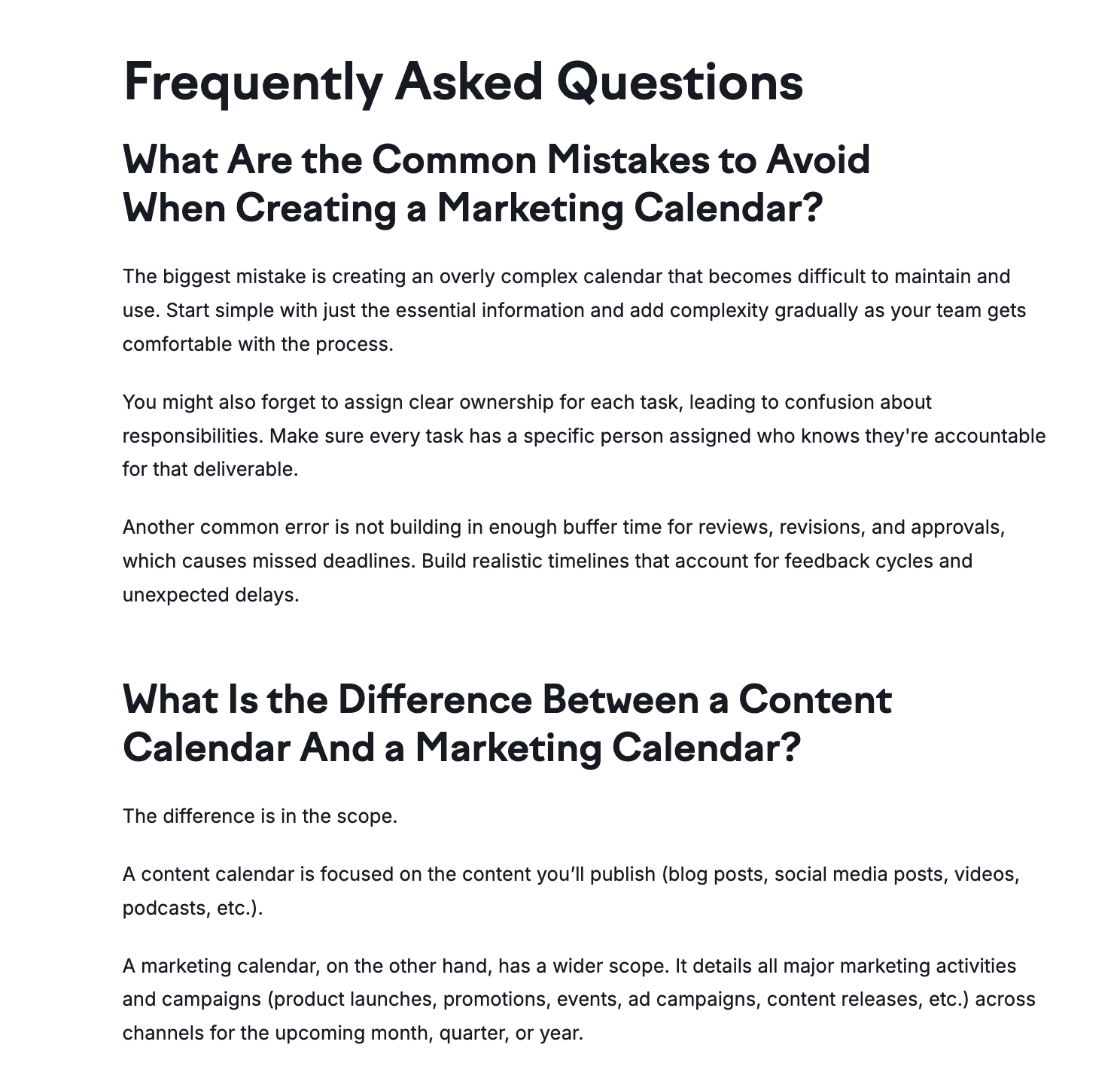 FAQ section on a blog post addressing multiple fan-out queries.