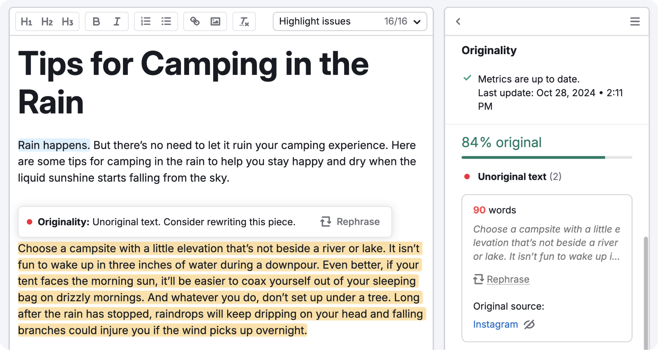 Create Original Content with Semrush