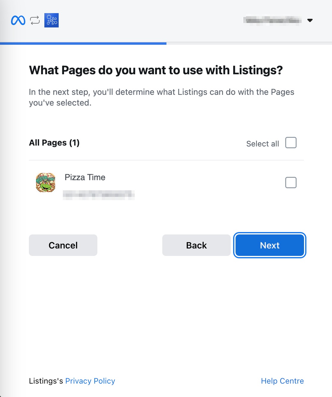 The list of Facebook pages to connect.