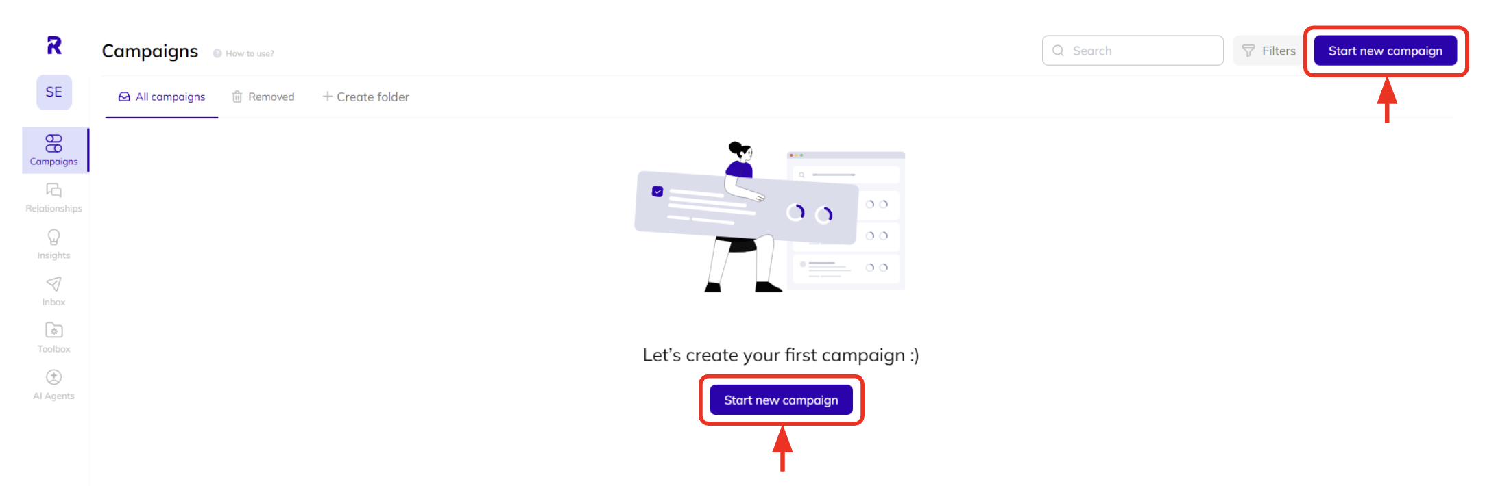 How to start your first campaign in AI Backlink Builder.