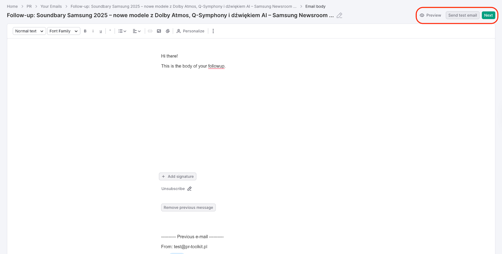 Creating a follow-up image 4
